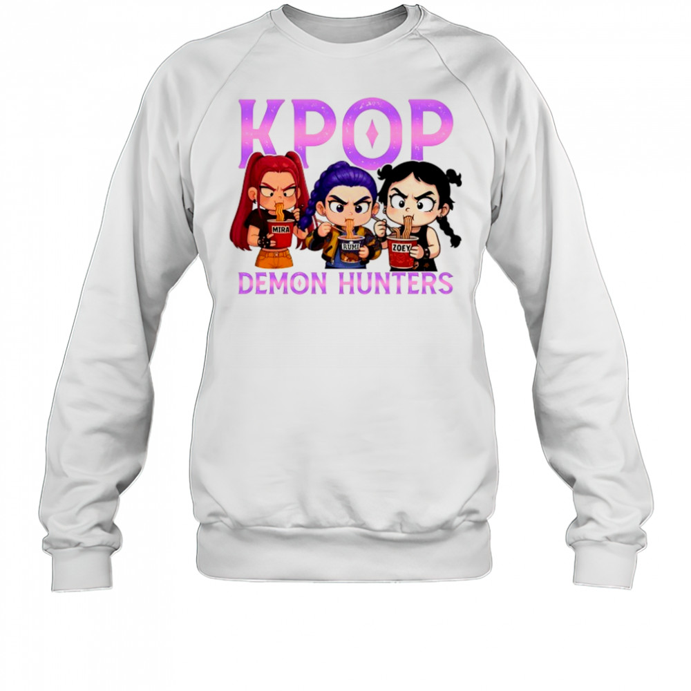 Kpop Demon Hunters eat Ramen chibi shirt Sweatshirt