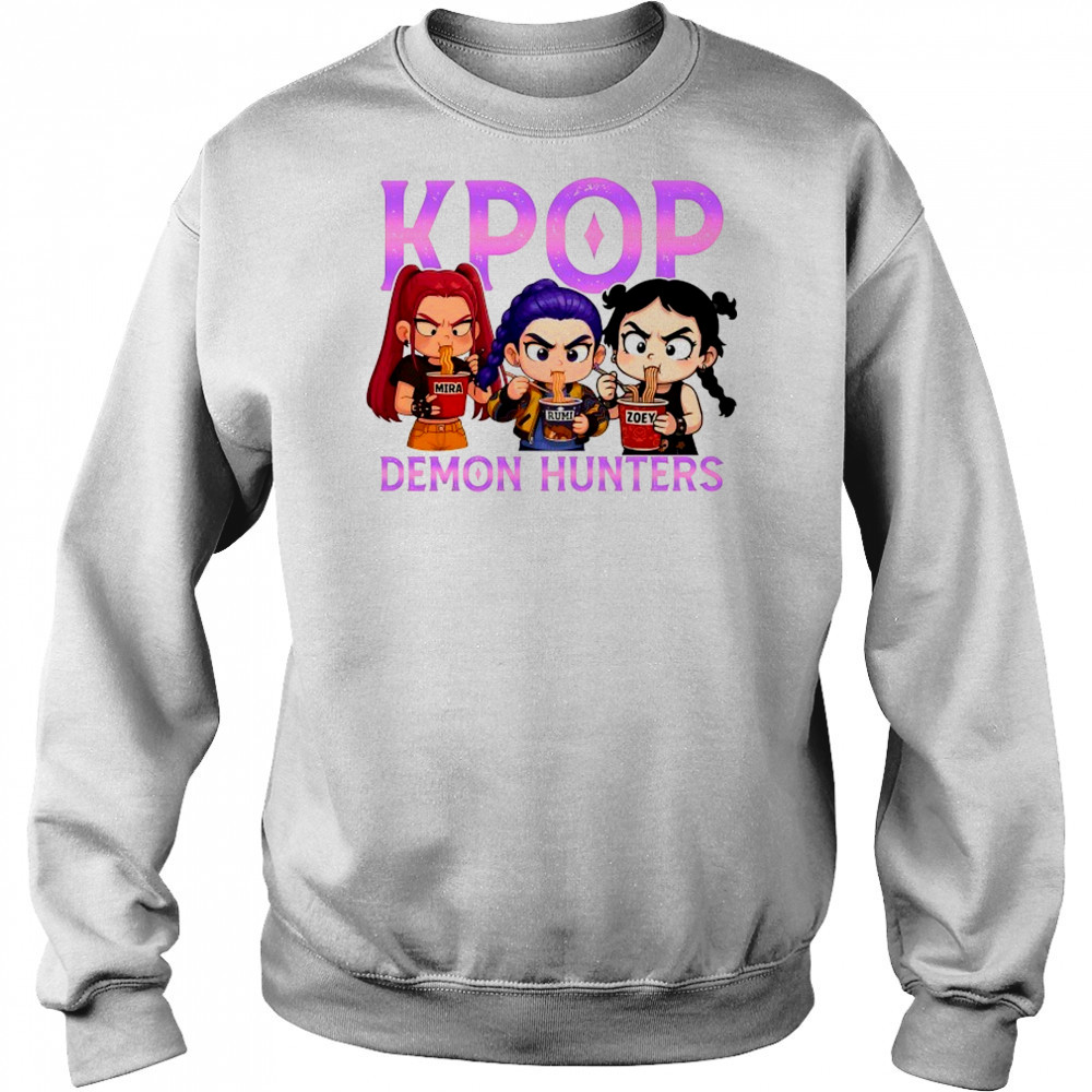 Kpop Demon Hunters eat Ramen chibi shirt Hoodie