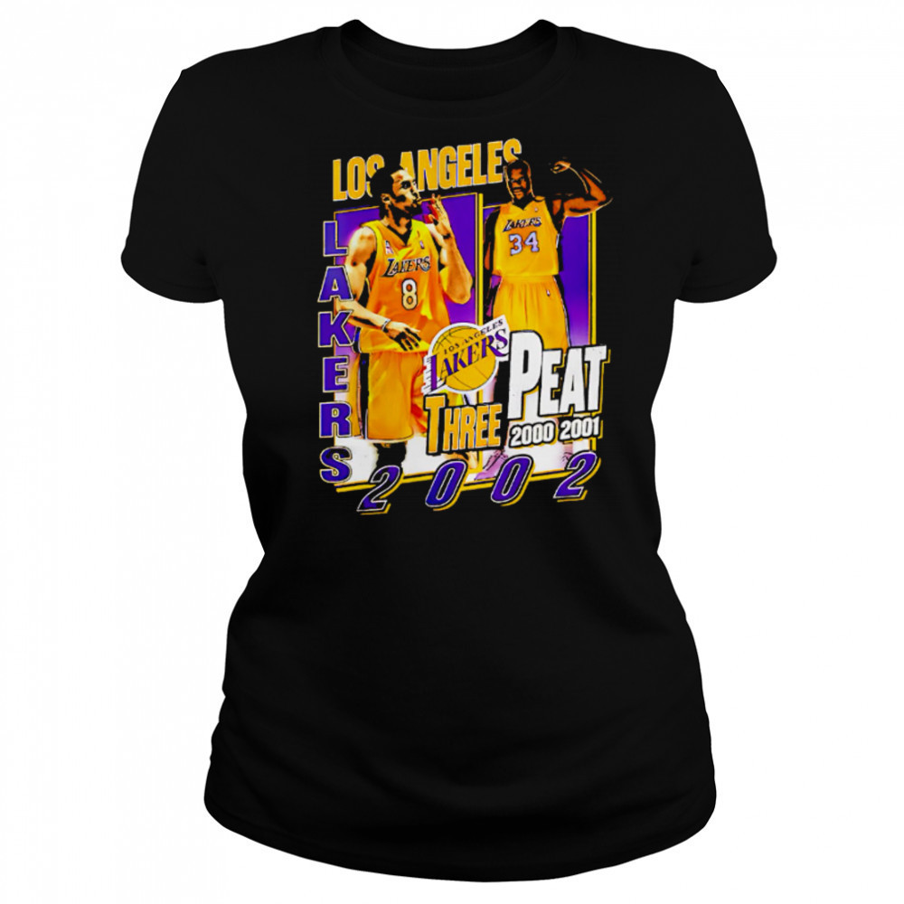 Los Angeles Lakers three Peat 2000-200-2002 Kobe and Shaq shirt Women's T-shirt