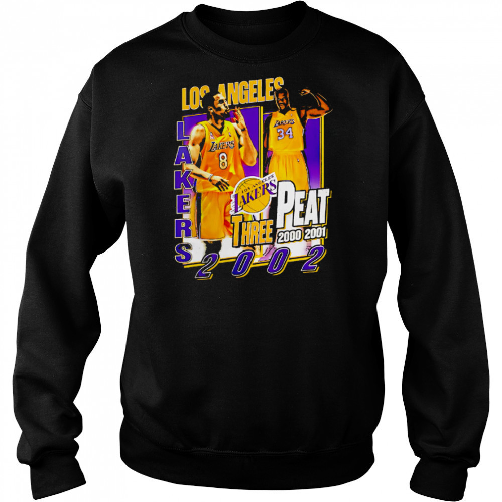 Los Angeles Lakers three Peat 2000-200-2002 Kobe and Shaq shirt Hoodie