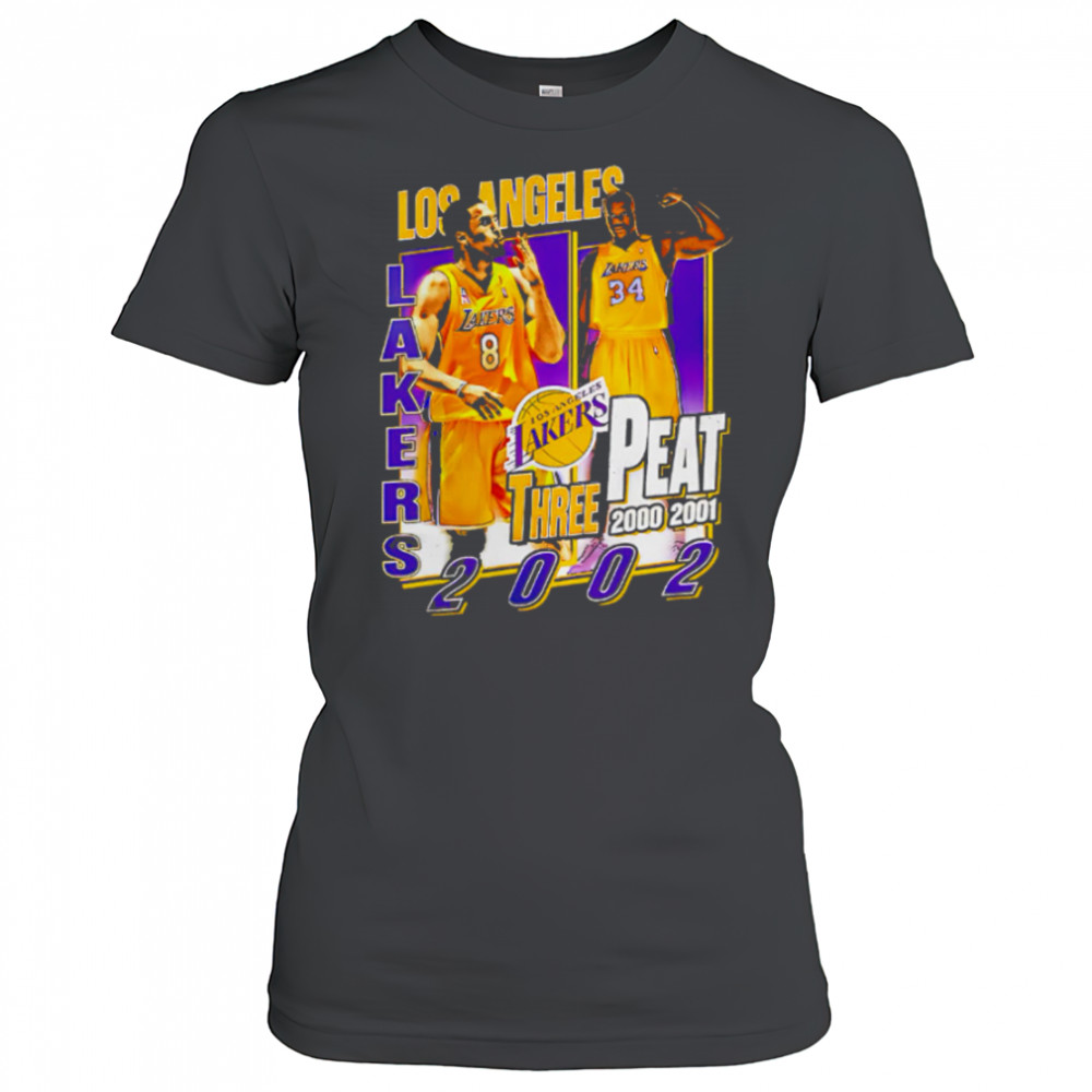 Los Angeles Lakers three Peat 2000-200-2002 Kobe and Shaq shirt Women's T-shirt
