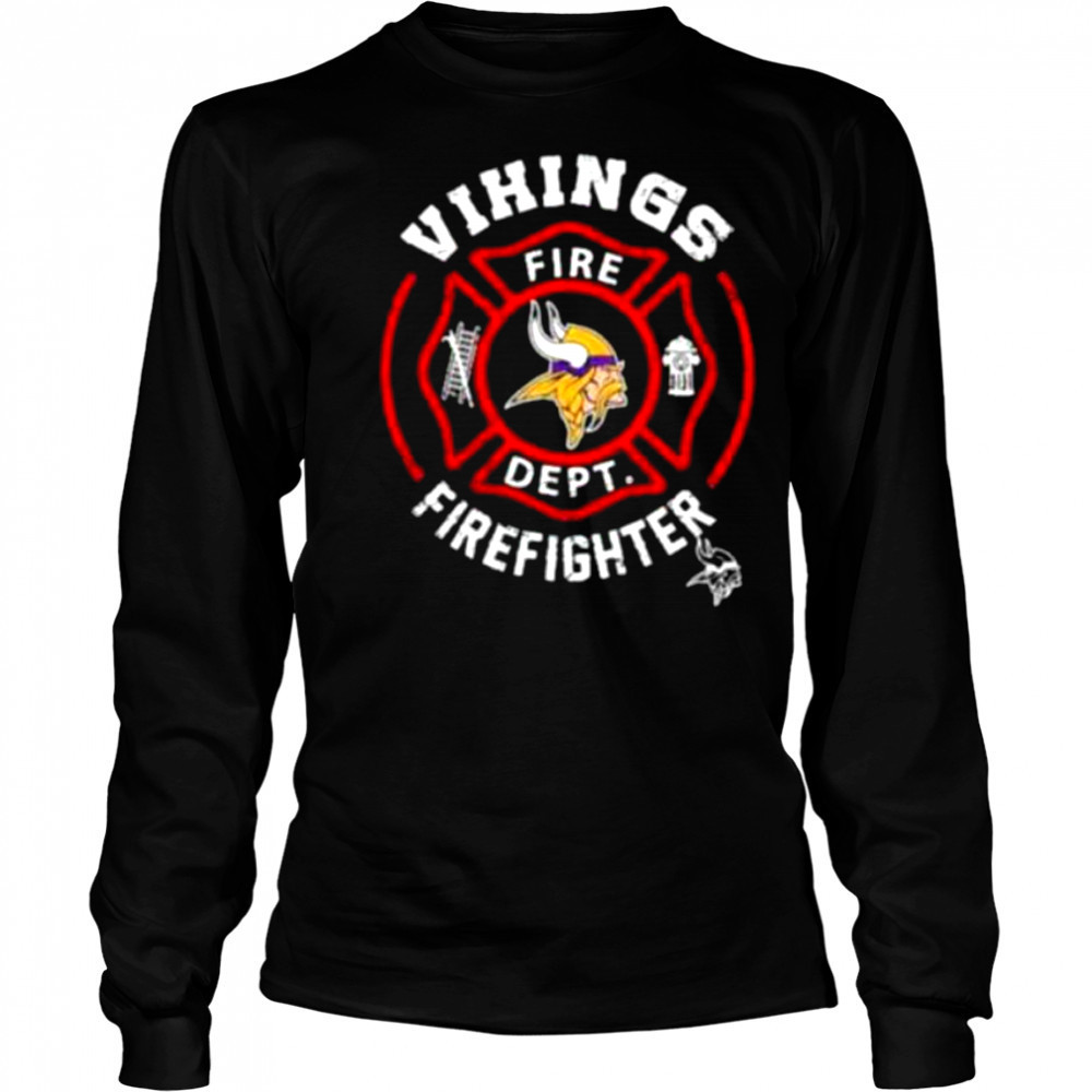 NFL Minnesota Vikings Football Team Fire Fighter Shirt Long Sleeved