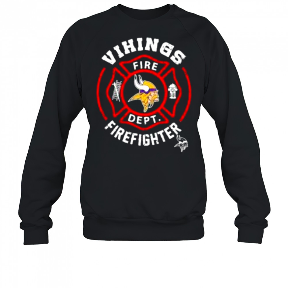 NFL Minnesota Vikings Football Team Fire Fighter Shirt Sweatshirt