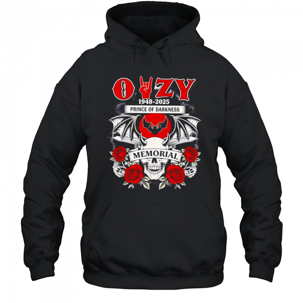 Ozzy 1948 2025 Prince of darkness memorial shirt Hoodie