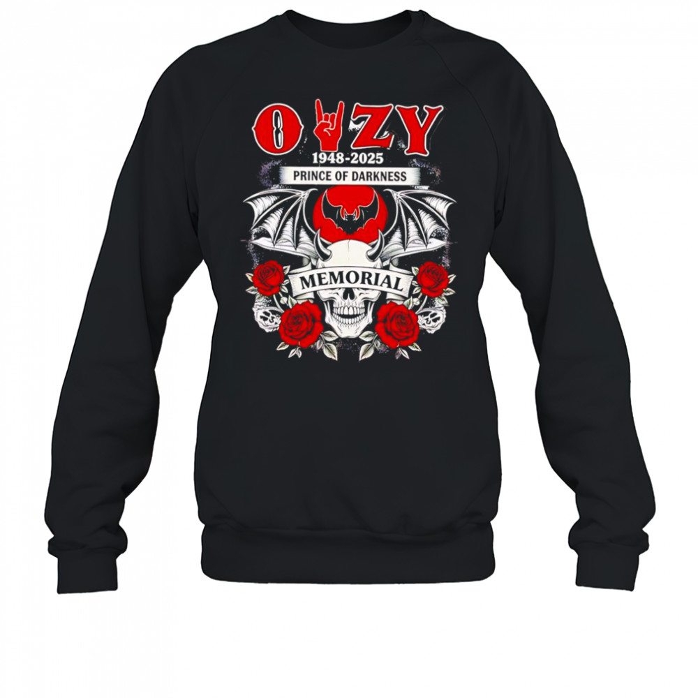 Ozzy 1948 2025 Prince of darkness memorial shirt Sweatshirt