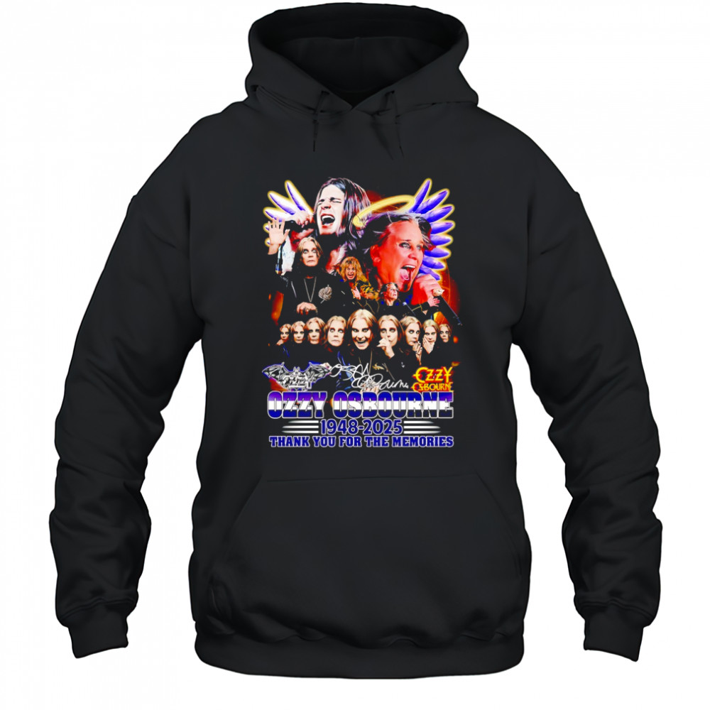 Ozzy Osbourne 1948 2025 thank you for the memories signature shirt Hoodie