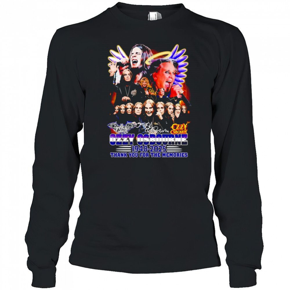 Ozzy Osbourne 1948 2025 thank you for the memories signature shirt Long Sleeved