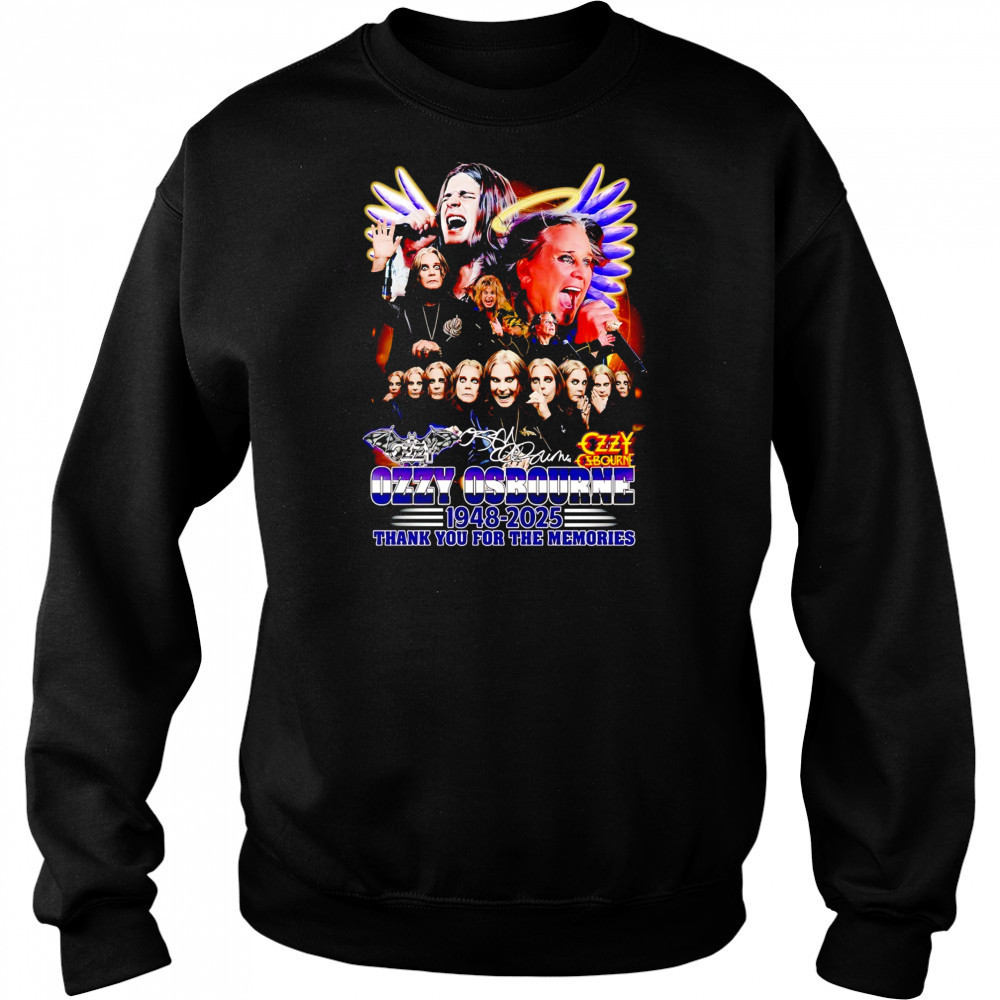 Ozzy Osbourne 1948 2025 thank you for the memories signature shirt Hoodie