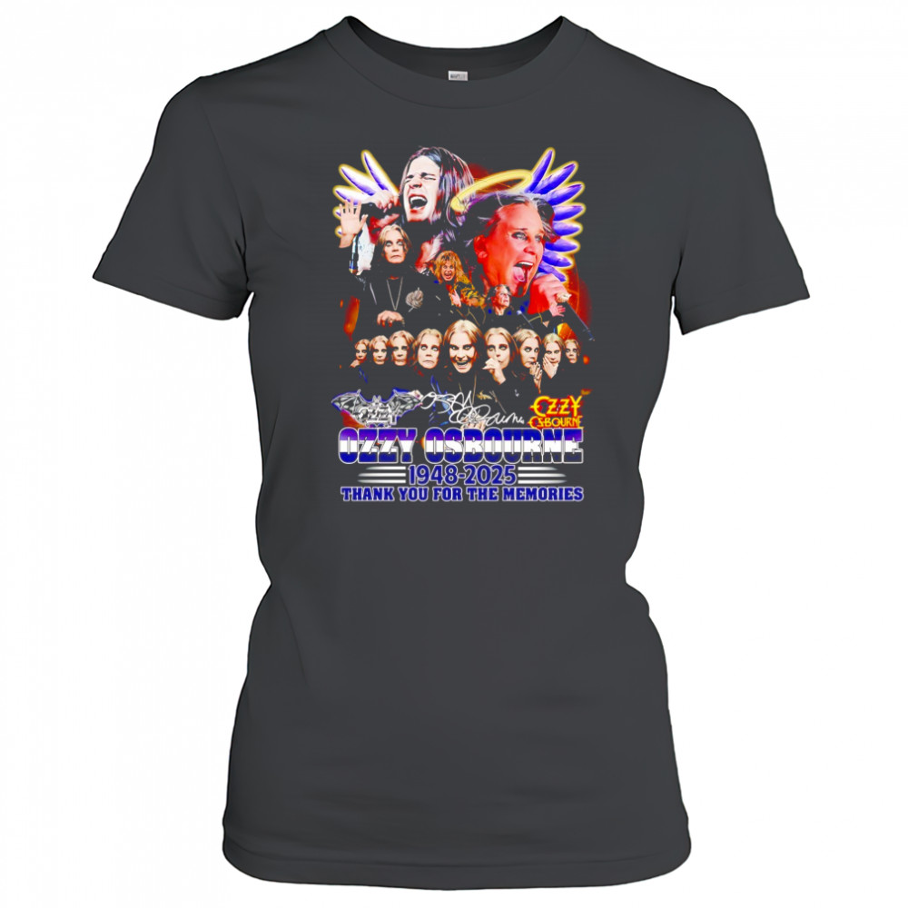 Ozzy Osbourne 1948 2025 thank you for the memories signature shirt Women's T-shirt