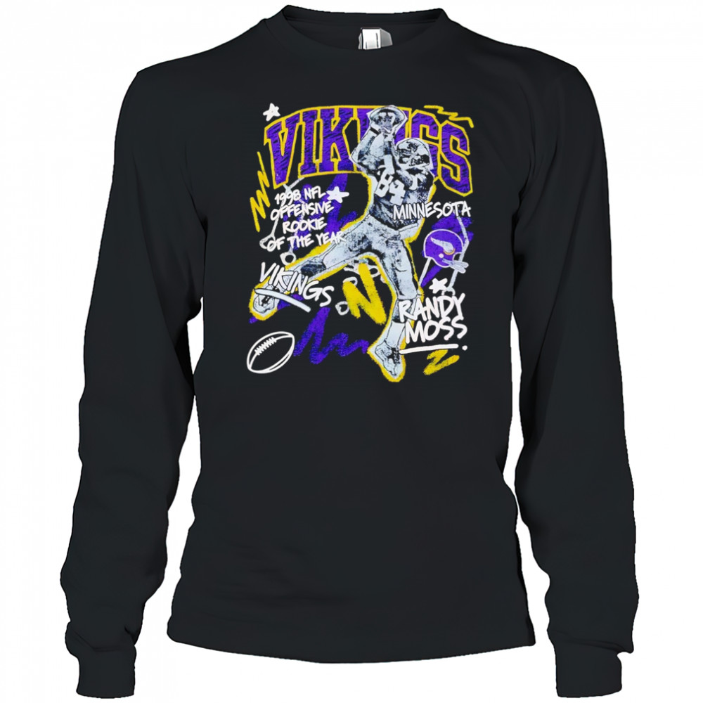 Randy Moss Minnesota Vikings chalked up player graphic shirt Long Sleeved