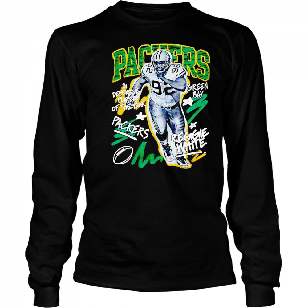Reggie White Green Bay Packers chalked up player graphic shirt Long Sleeved