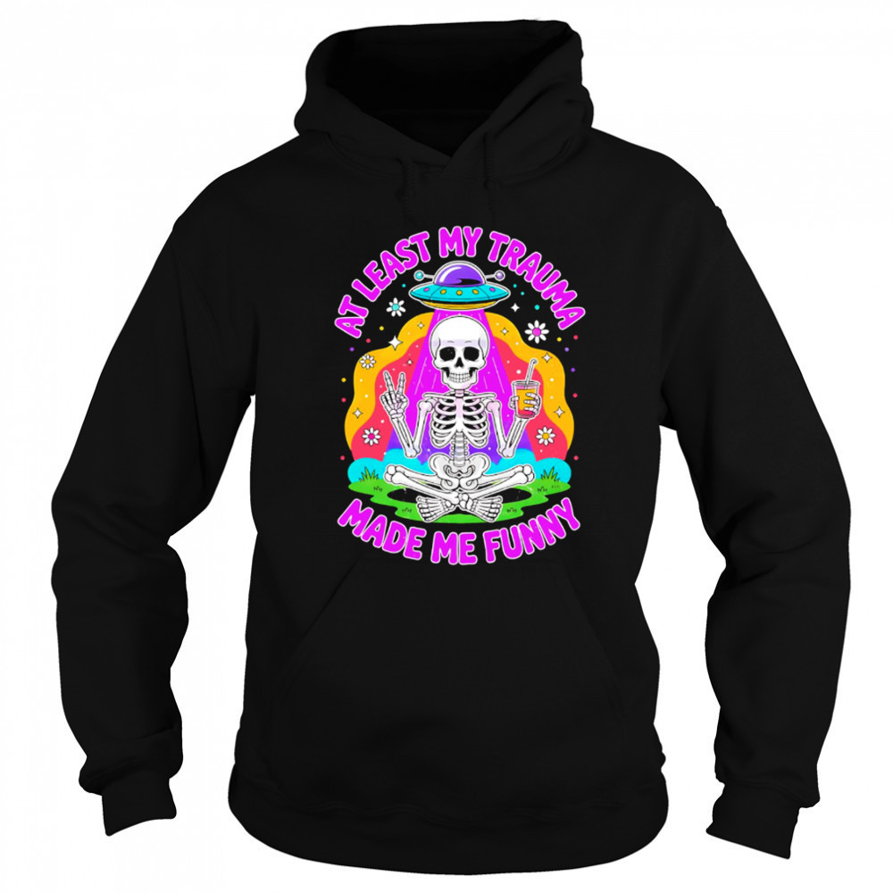 skeleton ufo sarcastic mental health halloween shirt Sweatshirt