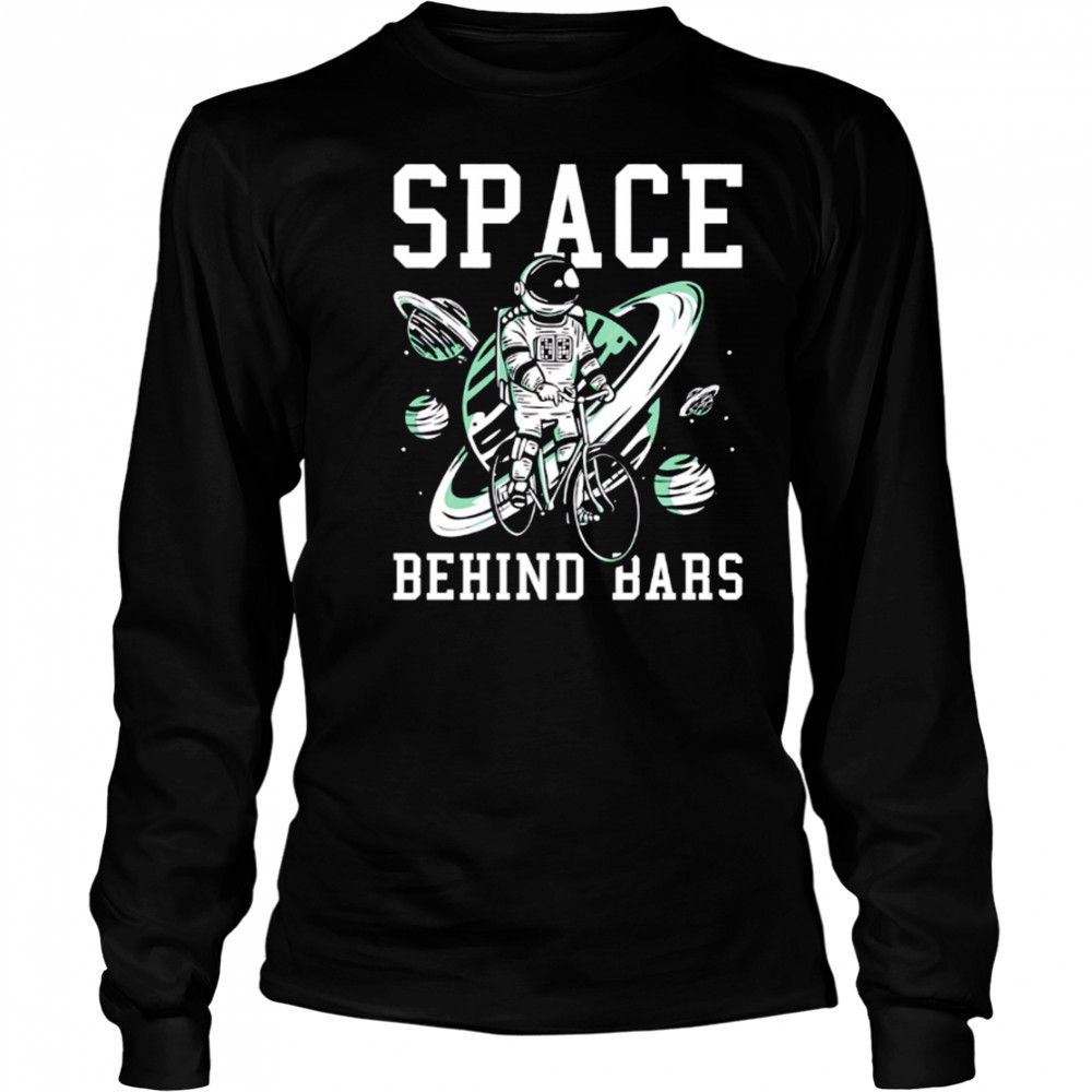 Space Behind Bars Bicycle Astronaut Graphic shirt Long Sleeved