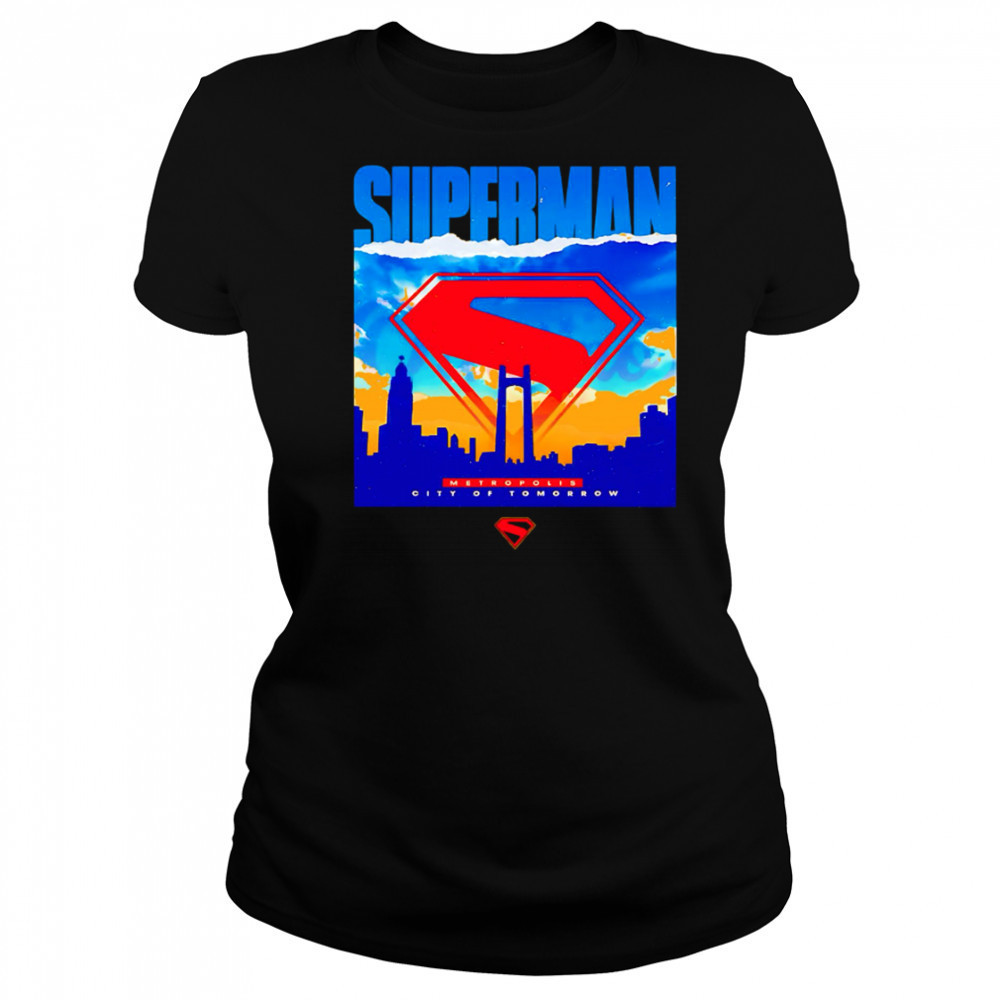 Superman metropolis city of tomorrow ripped poster shirt Women's T-shirt