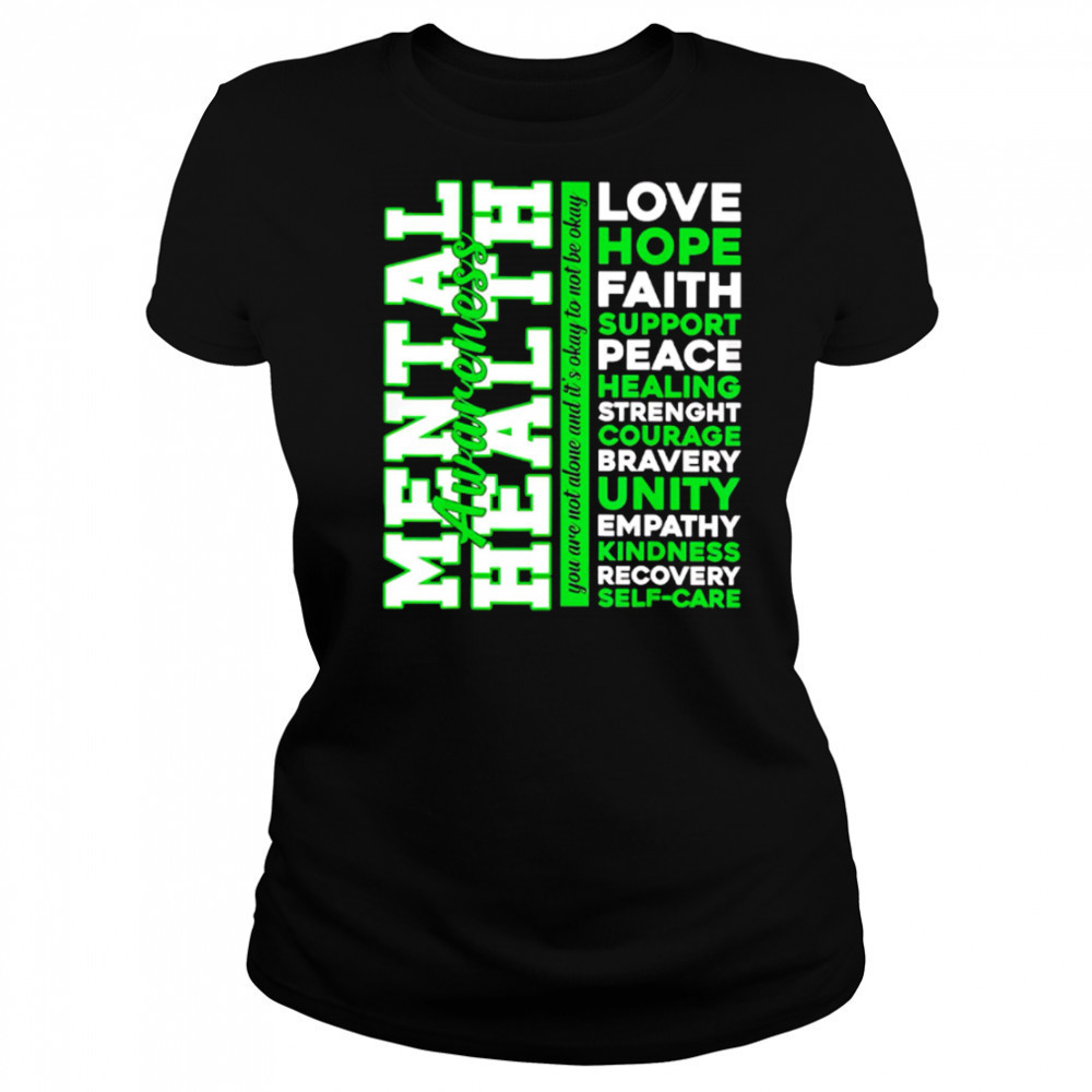 Top Positive Green Words Mental Health Awareness Classic shirt Women's T-shirt