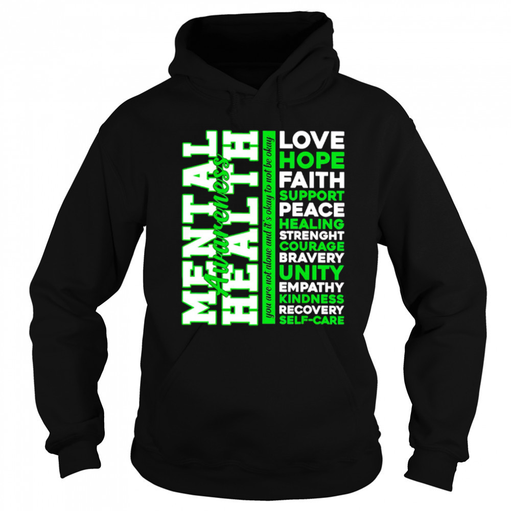 Top Positive Green Words Mental Health Awareness Classic shirt Sweatshirt