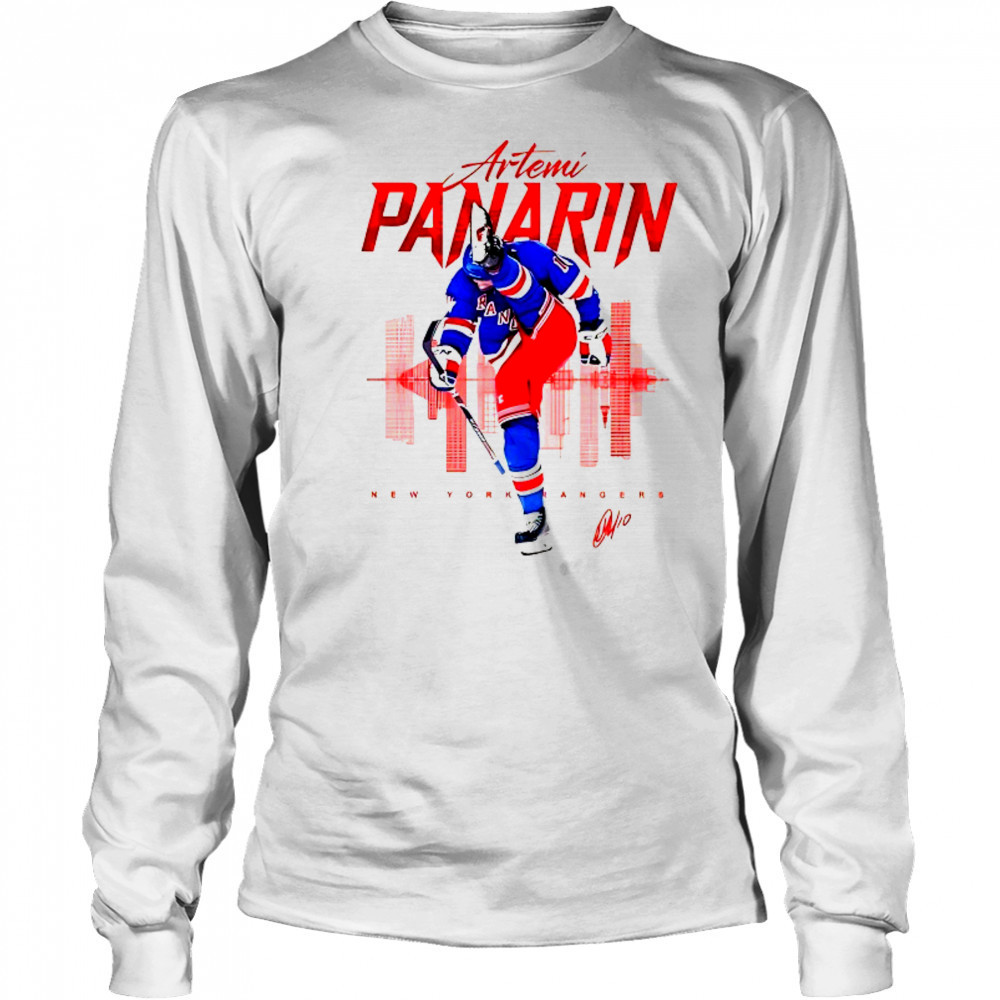 Artemi Panarin New York Rangers skyline signature shirt Long Sleeved