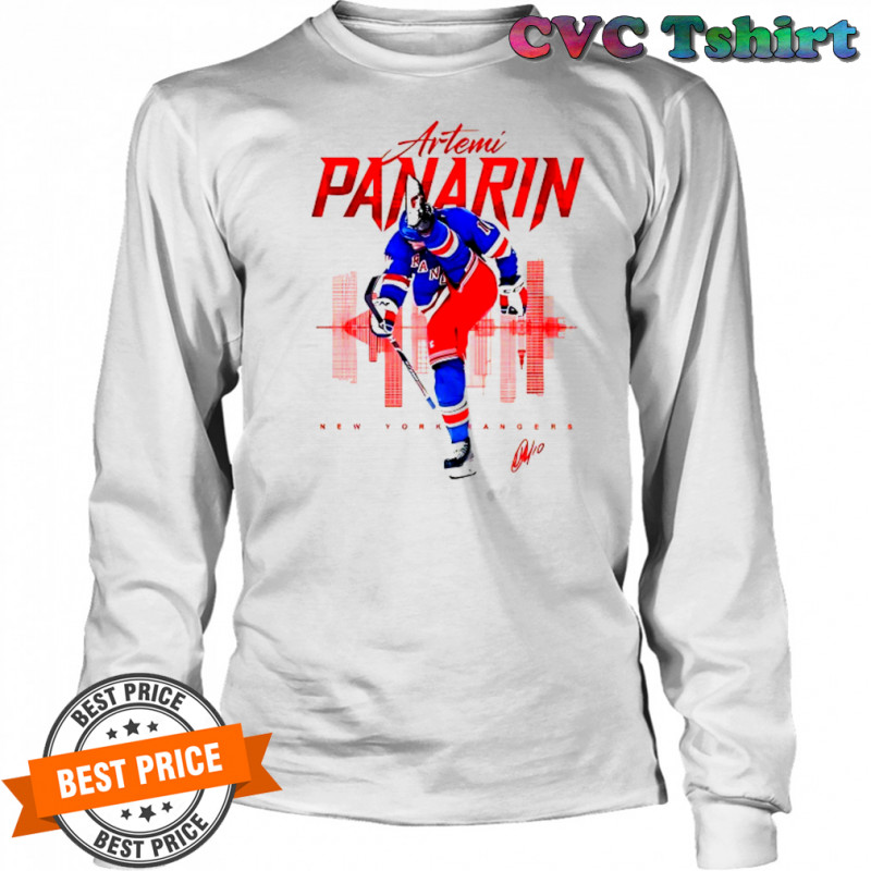 Artemi Panarin New York Rangers skyline signature shirt Long Sleeved