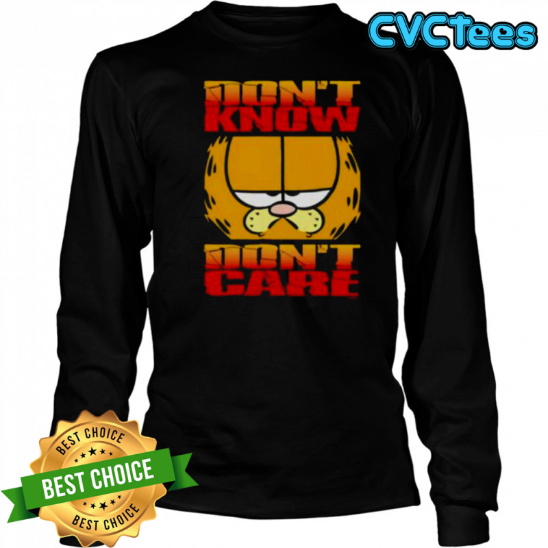 Don’t know don’t care orange cat shirt Long Sleeved