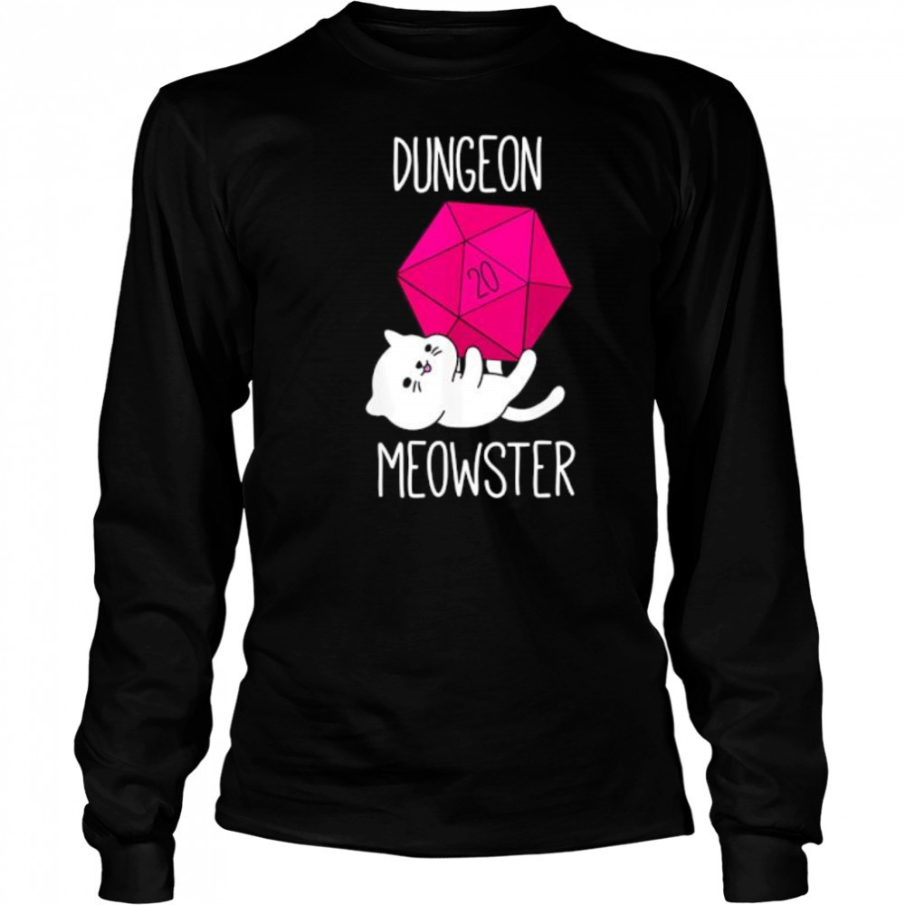 Dungeon Meowster Funny Nerdy Cat shirt Long Sleeved