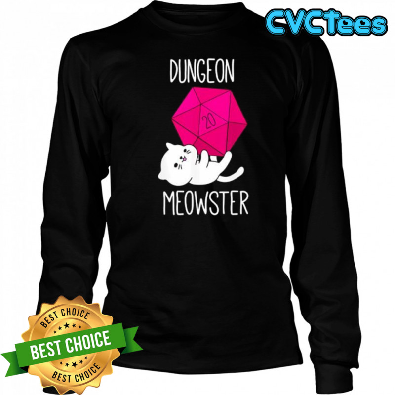 Dungeon Meowster Funny Nerdy Cat shirt Long Sleeved