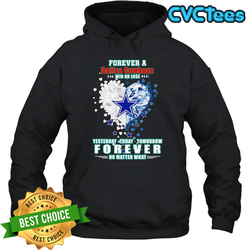 Forever a Dallas Cowboys win or lose yesterday today tomorrow forever no matter what shirt Hoodie