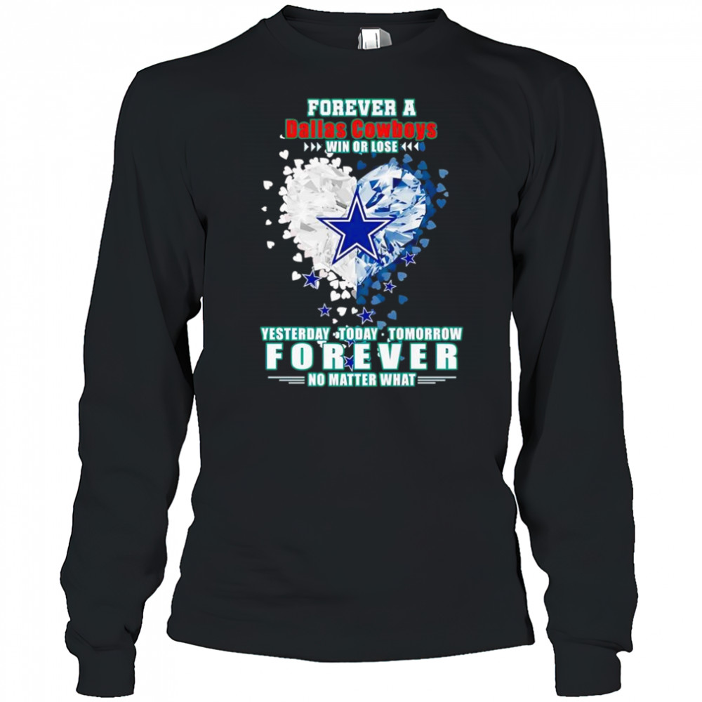 Forever a Dallas Cowboys win or lose yesterday today tomorrow forever no matter what shirt Long Sleeved