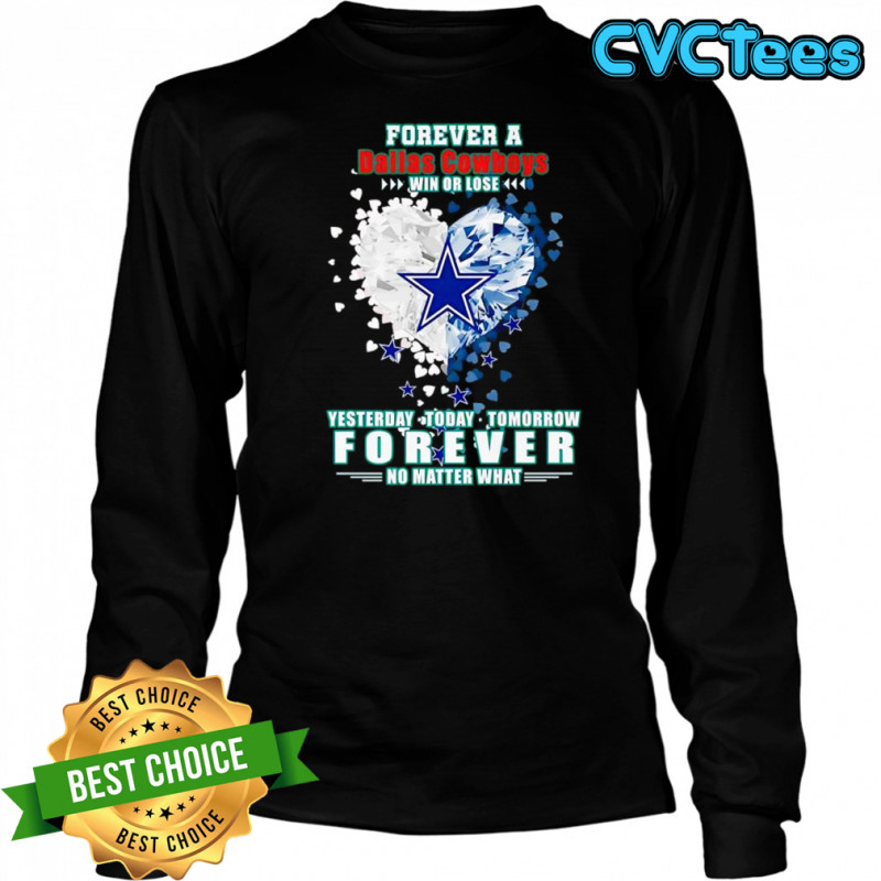 Forever a Dallas Cowboys win or lose yesterday today tomorrow forever no matter what shirt Long Sleeved