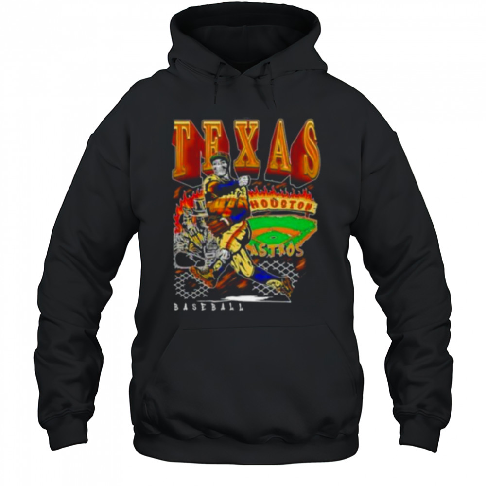 Houston Texas Baseball player skeleton art shirt Hoodie