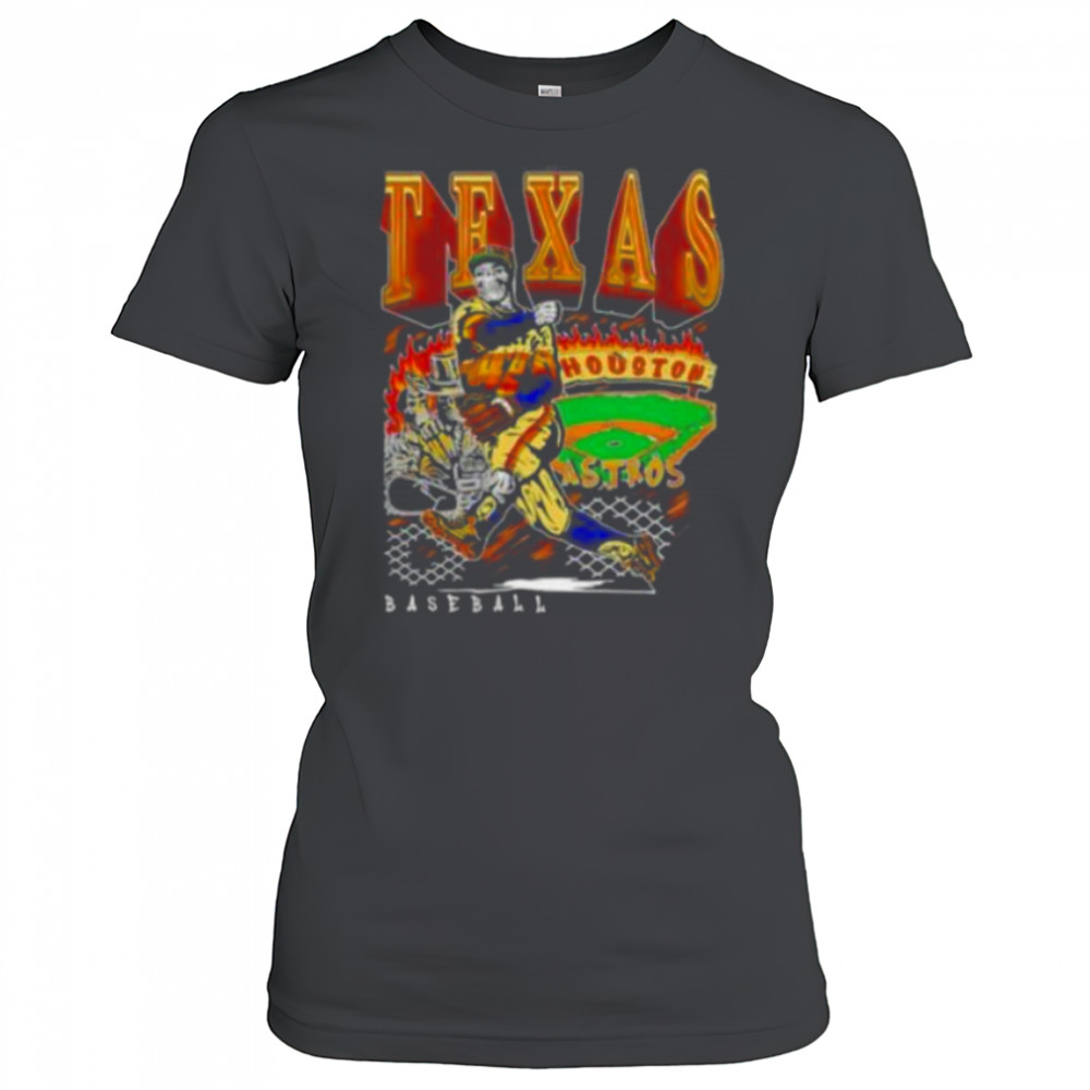 Houston Texas Baseball player skeleton art shirt Women's T-shirt