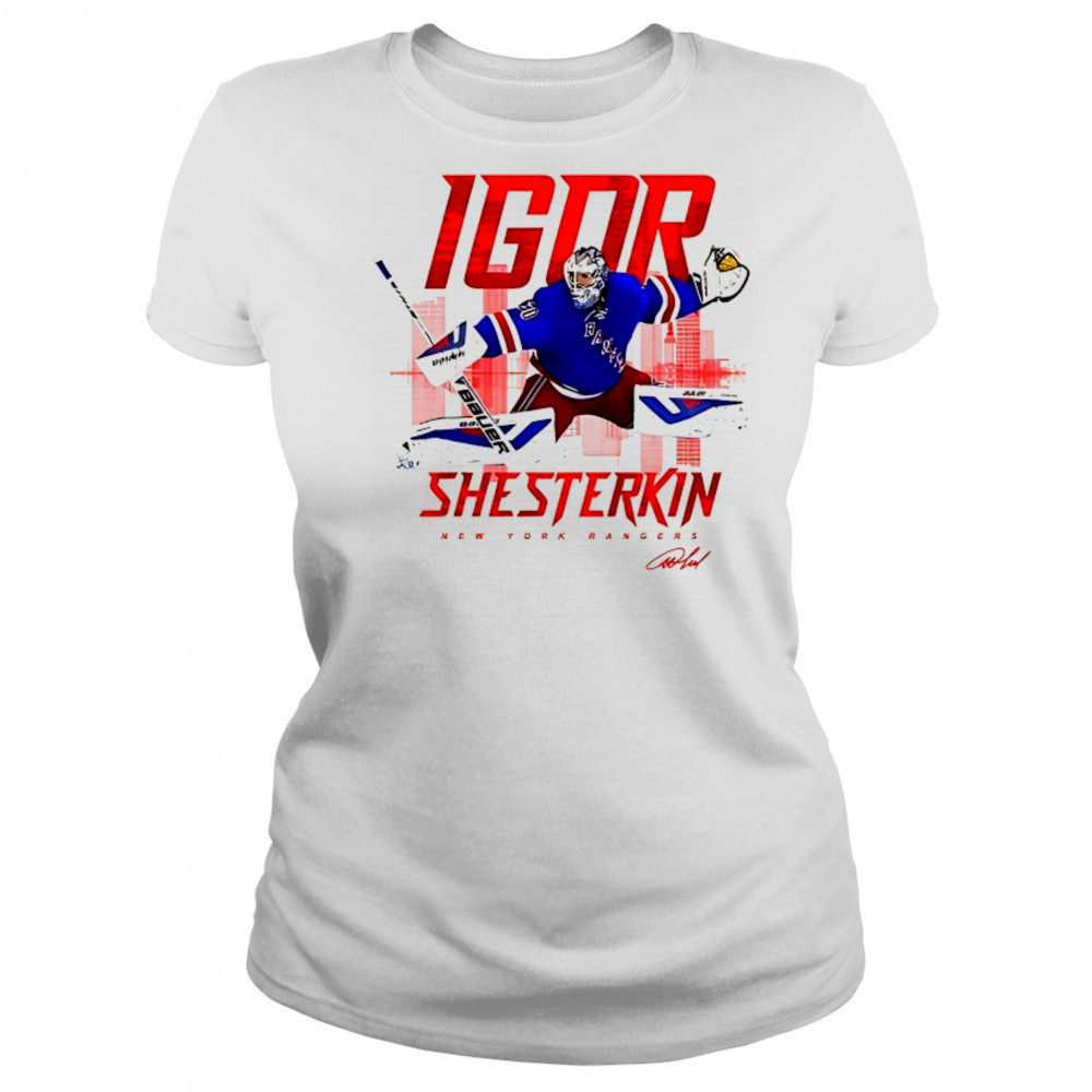 Igor Shesterkin New York Rangers skyline signature shirt Women's T-shirt