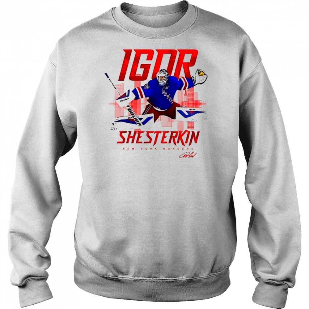 Igor Shesterkin New York Rangers skyline signature shirt Hoodie