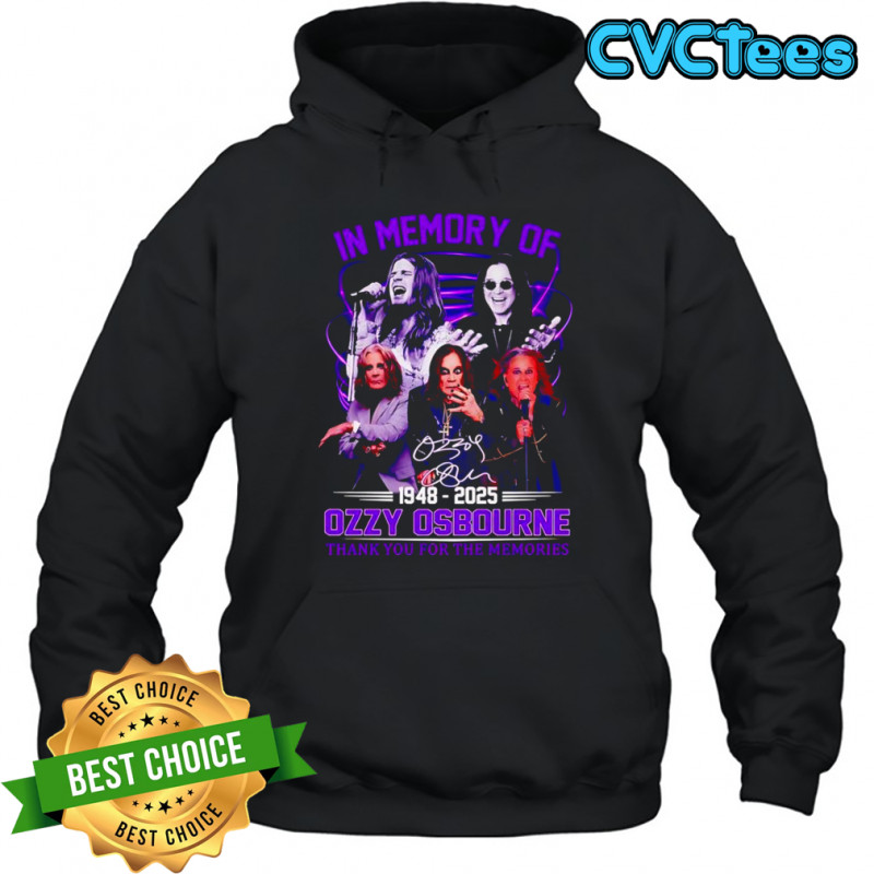 In memory of 1948 2025 Ozzy Osbourne thank you for the memories shirt Hoodie