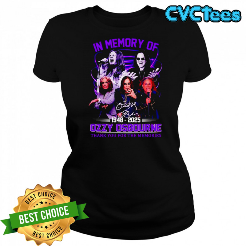 In memory of 1948 2025 Ozzy Osbourne thank you for the memories shirt Women's T-shirt