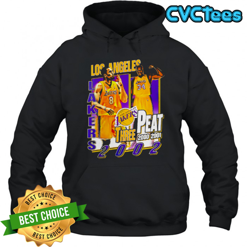 Los Angeles Lakers three Peat 2000-200-2002 Kobe and Shaq shirt Hoodie