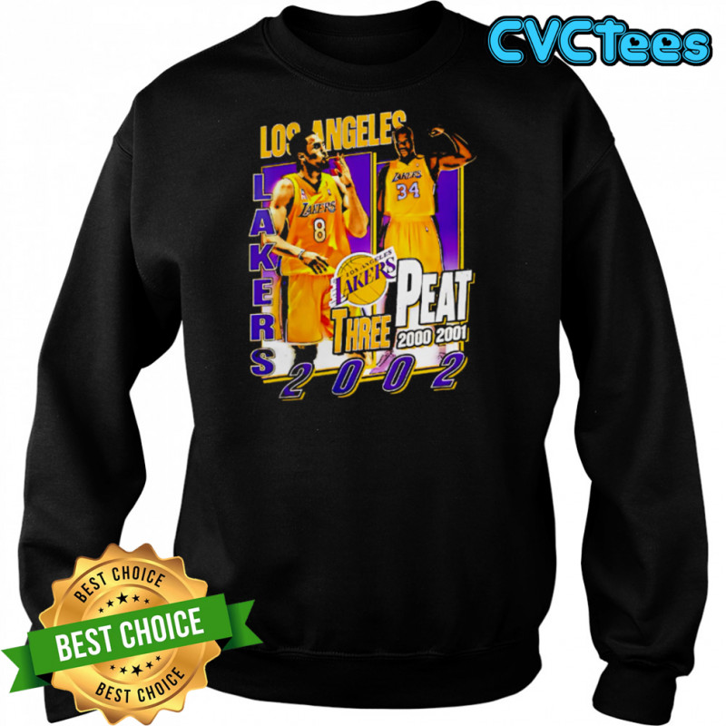 Los Angeles Lakers three Peat 2000-200-2002 Kobe and Shaq shirt Sweatshirt