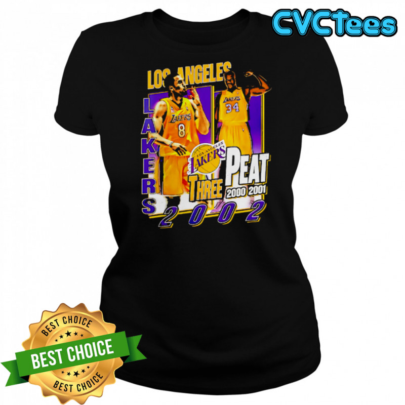 Los Angeles Lakers three Peat 2000-200-2002 Kobe and Shaq shirt Women's T-shirt