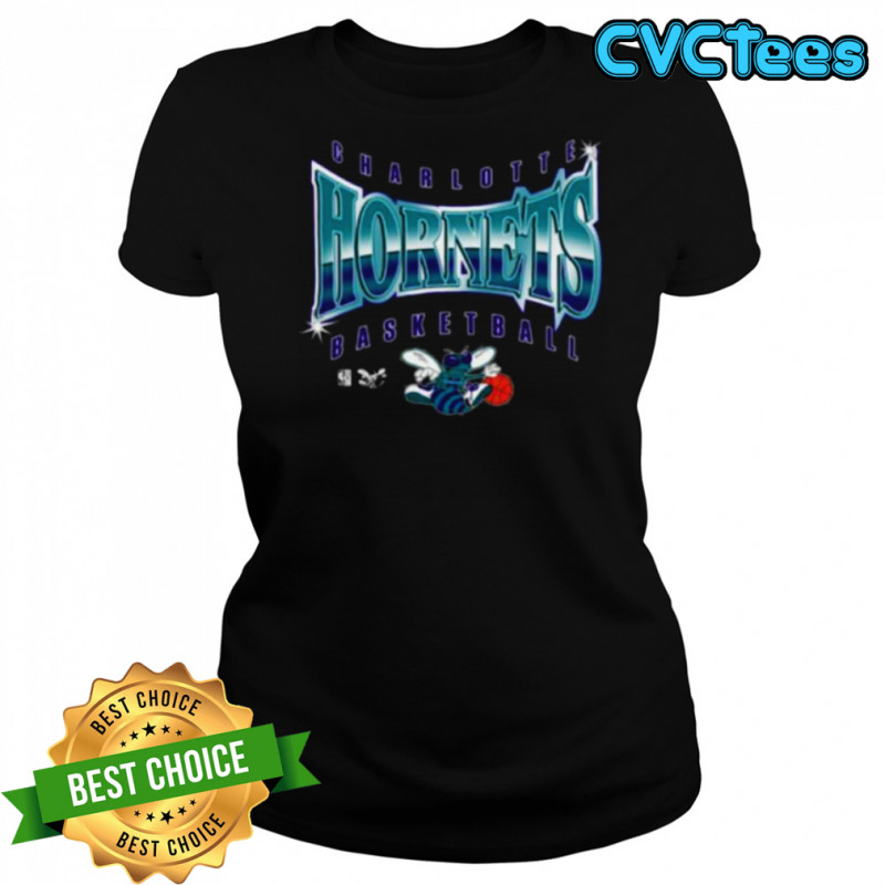 Men’s Mitchell & Ness Black Charlotte Hornets Worldwide Collection Glow Up T Shirt Women's T-shirt