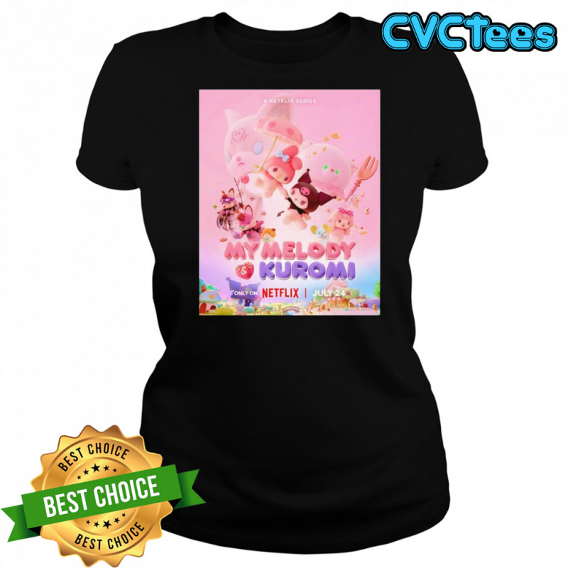 My melody Kuromi poster shirt Women's T-shirt
