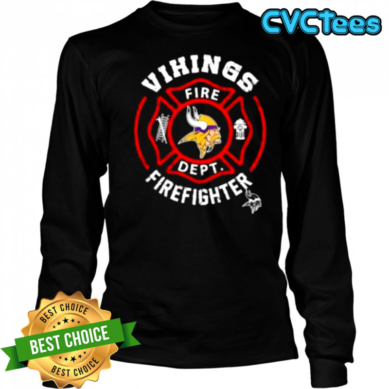 NFL Minnesota Vikings Football Team Fire Fighter Shirt Long Sleeved