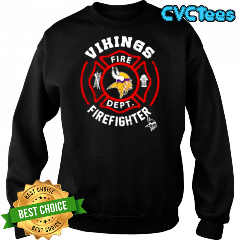 NFL Minnesota Vikings Football Team Fire Fighter Shirt Sweatshirt