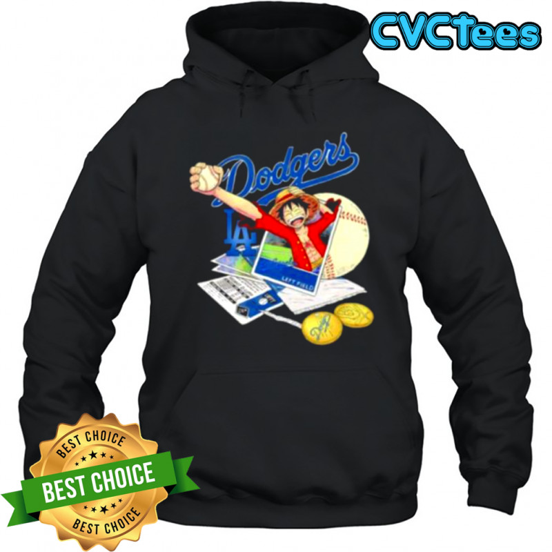 One Piece Monkey D. Luffy X Los Angeles Dodgers left field shirt Hoodie