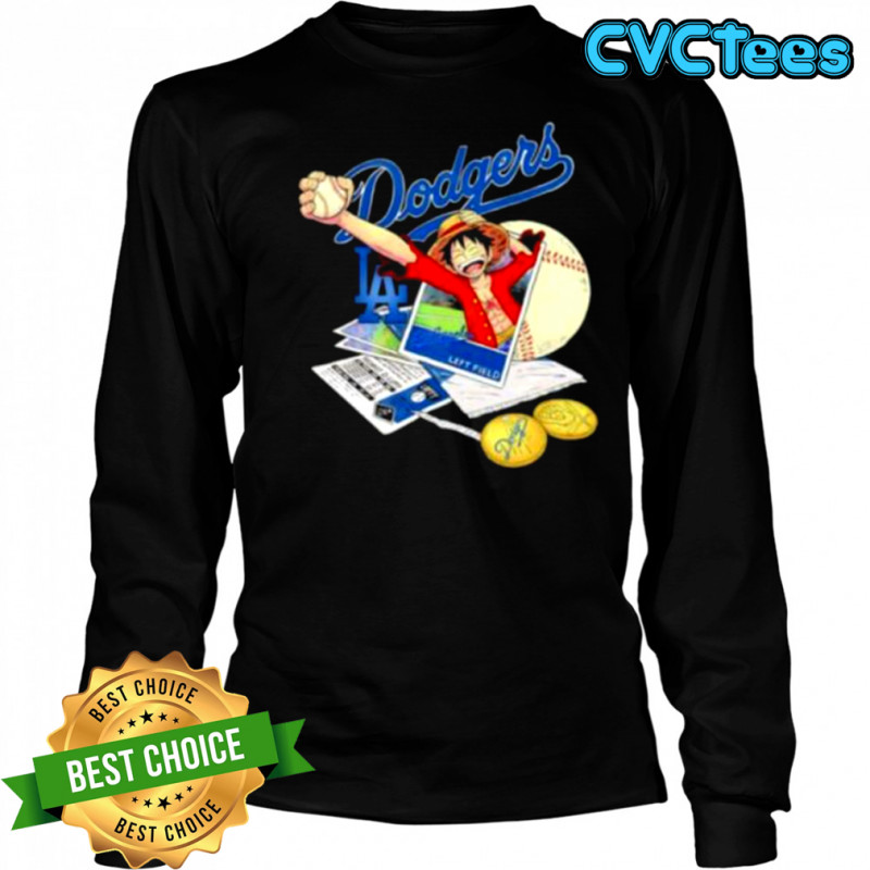 One Piece Monkey D. Luffy X Los Angeles Dodgers left field shirt Long Sleeved