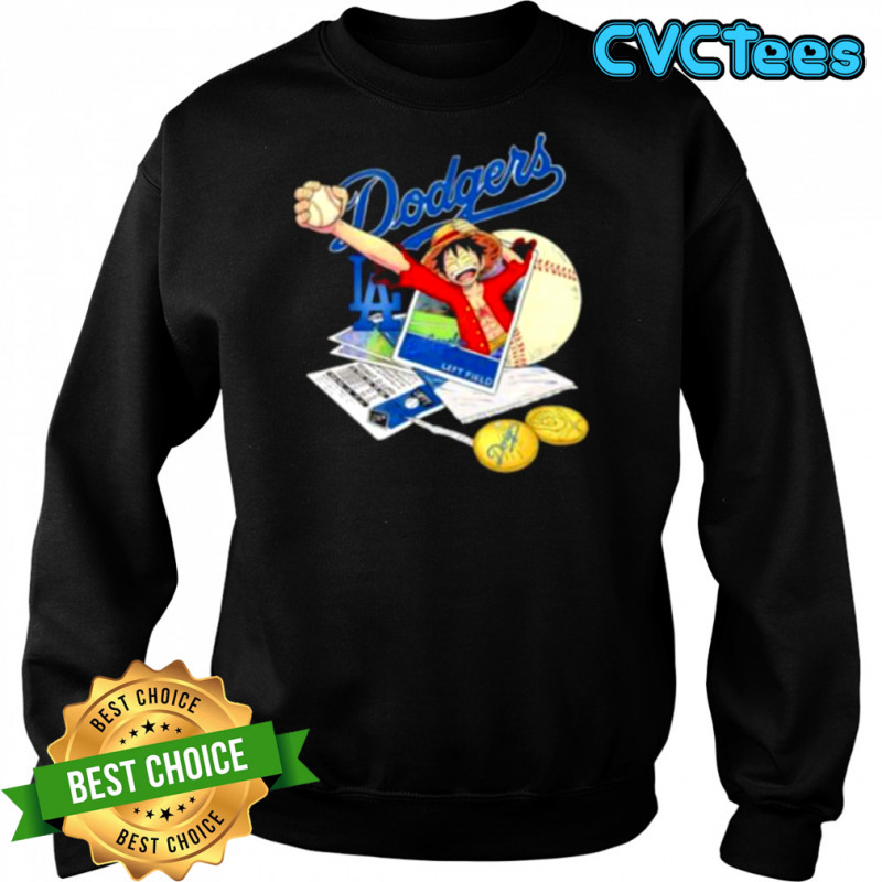 One Piece Monkey D. Luffy X Los Angeles Dodgers left field shirt Sweatshirt