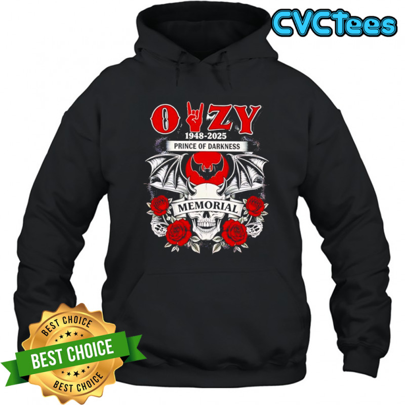 Ozzy 1948 2025 Prince of darkness memorial shirt Hoodie