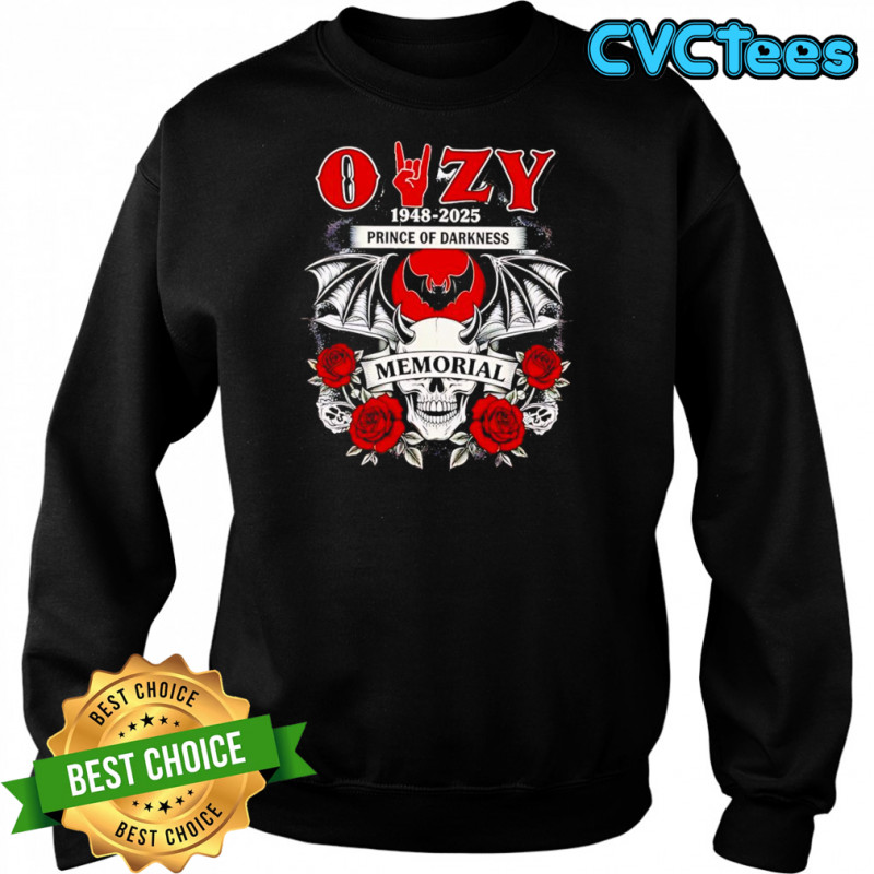 Ozzy 1948 2025 Prince of darkness memorial shirt Sweatshirt