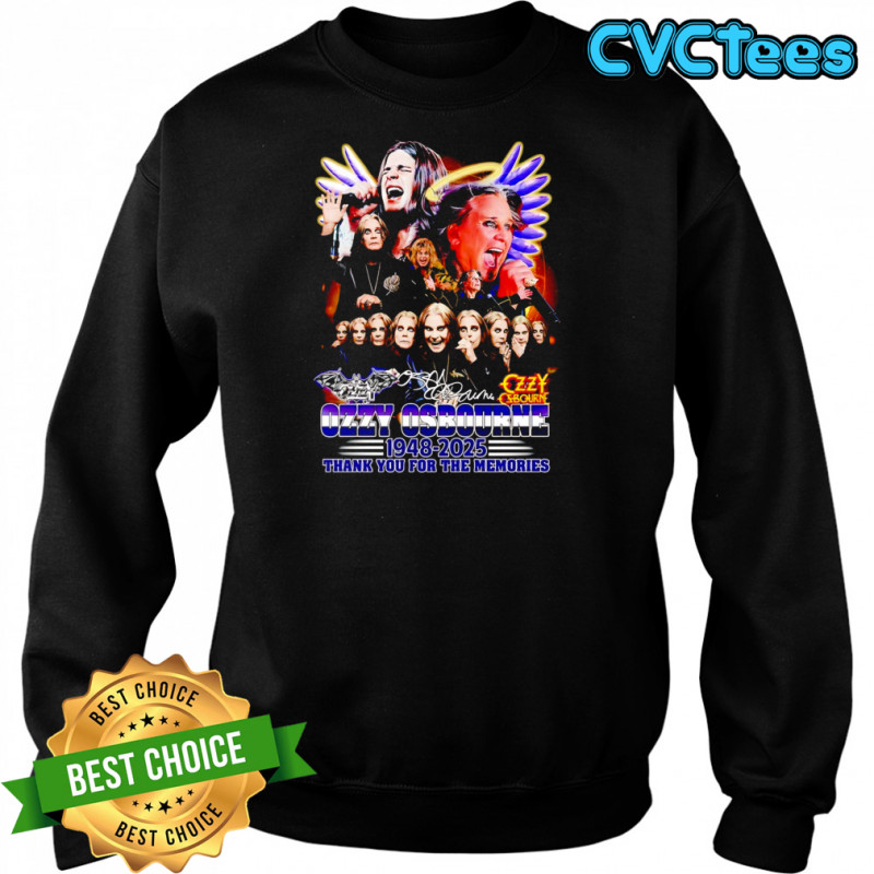 Ozzy Osbourne 1948 2025 thank you for the memories signature shirt Sweatshirt
