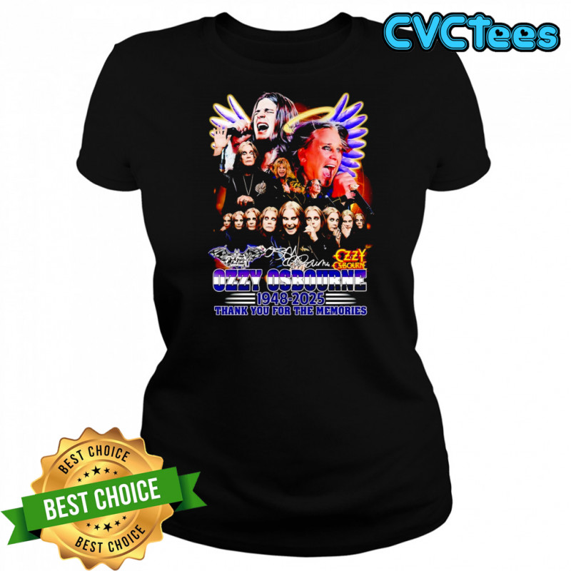 Ozzy Osbourne 1948 2025 thank you for the memories signature shirt Women's T-shirt