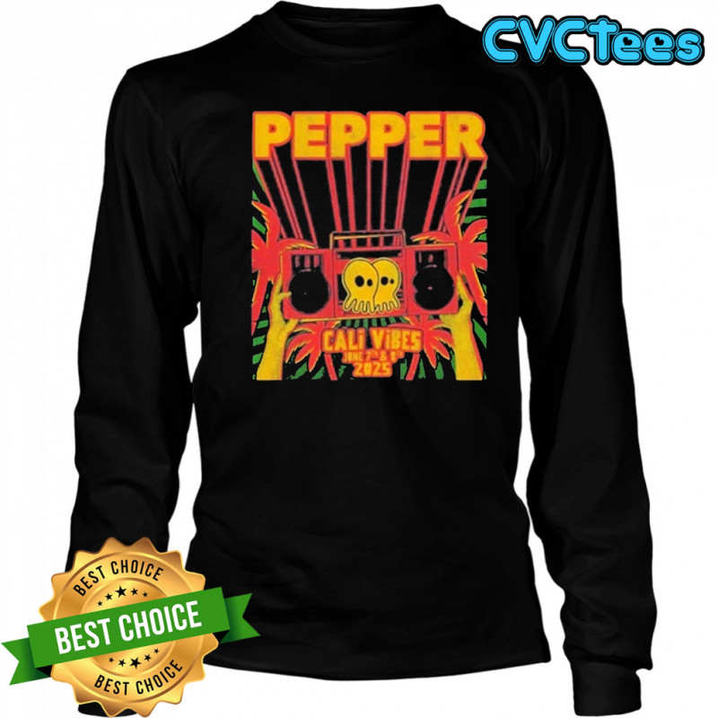 Pepperlive Cali Vibes 2025 T-Shirt Long Sleeved