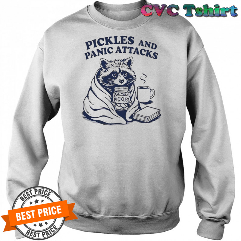 Raccoon with Pickles and Panic attacks art shirt Sweatshirt